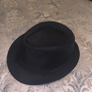Fedora Hat Black, L/XL, no brand name, 30% cotton, 70% polyester, gently worn